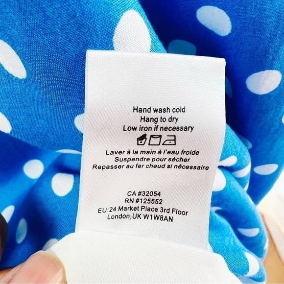 💋Anthropologie Dolan polka dots light blue maxi dress size S - Picture 16 of 16